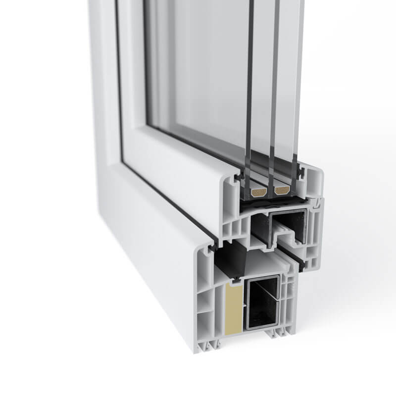 GEALAN-FUTURA ist die Einzelprofilkombination im System S 9000. Sie bietet die Möglichkeit Passivhaus-zertifizierte Fensterelemente zu bauen.
